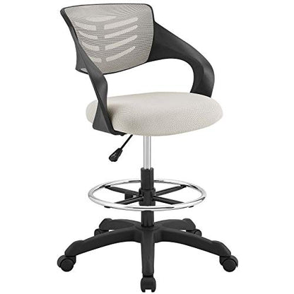 Modway Thrive Drafting Chair - Tall Office Chair for Adjustable Standing Desks in Gray - color: Grey