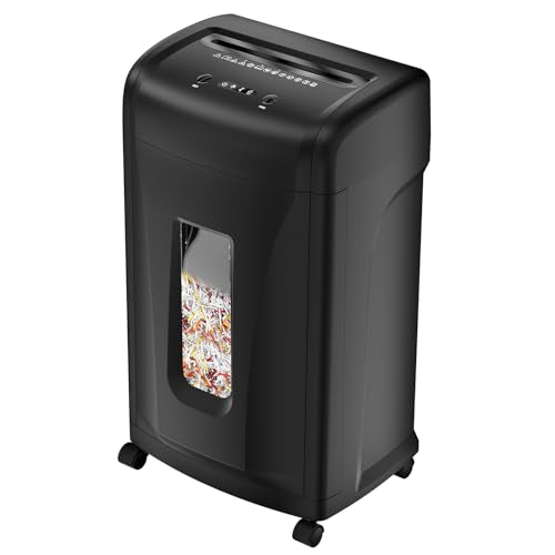 Large Commercial Heavy Duty 22-Sheet High Security Cross-Cut Paper Shredder with 9.24 Gallon Pullout Waste Bin, Quiet Office Shredding for Documents, Staples, Credit Cards