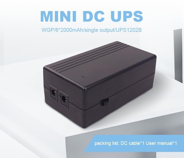 12V DC UPS, 12000mAH 12V 2A 4 Channels Rechargeable Batteries Dc Adapter