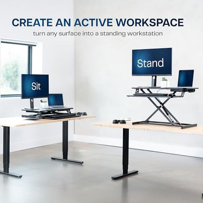 VIVO 32 in Standing Desk Riser, Height Adjustable Workstation - color: Black, size: 32"