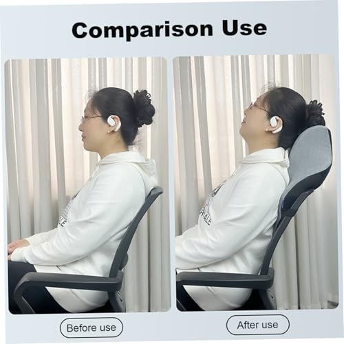 Ergonomic Memory Foam Neck Support for Office Chair, Desk Pillow with Fixed Strap, Elastic Sponge Headrest for Most Chairs Without Headrests