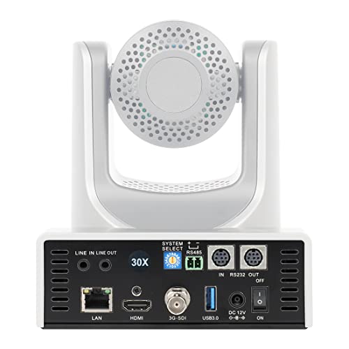 SMTAV PTZ Camera with 3G-SDI,HDMI and IP Streaming Outputs,30X + 8X Zoom,Broadcast Live Streaming Camera for Conference,Events,Church and School etc (30X-White)