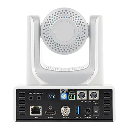SMTAV PTZ Camera with 3G-SDI,HDMI and IP Streaming Outputs,30X + 8X Zoom,Broadcast Live Streaming Camera for Conference,Events,Church and School etc (30X-White)