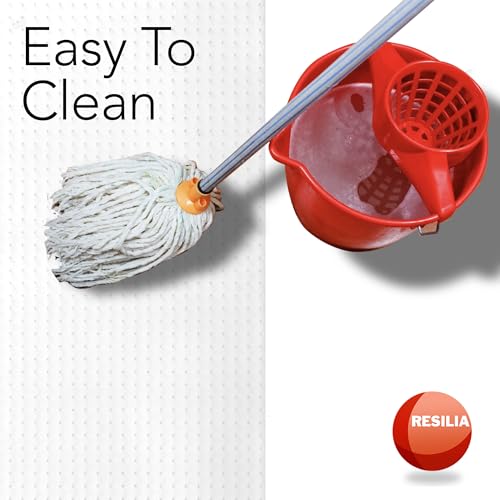 RESILIA Industrial Deep Pile Carpet Runner - Crosshatch Pattern Non Slip Carpet & Rug Protector Mat, Waterproof Clear Plastic Vinyl Floor Covering, 24 Inches Wide x 25 Feet Long, Made in The USA - size: 2' x 25' (Runner)