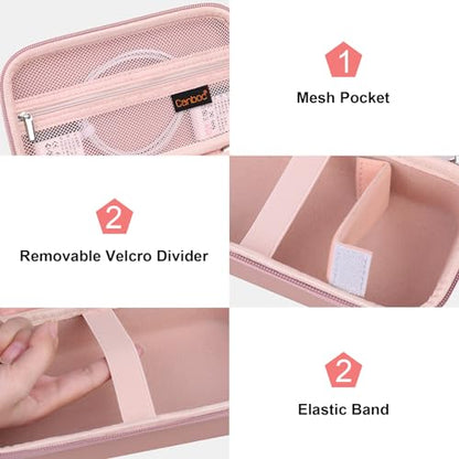 Canboc Carrying Case for NIIMBOT B21 Label Maker, Rose Gold (Case Only) | Portable Bluetooth Thermal Label Printer Bag with Removable Shoulder Strap, Mesh Pocket fit Printer Labels, USB Cable - color: Rose Gold+Rose Gold