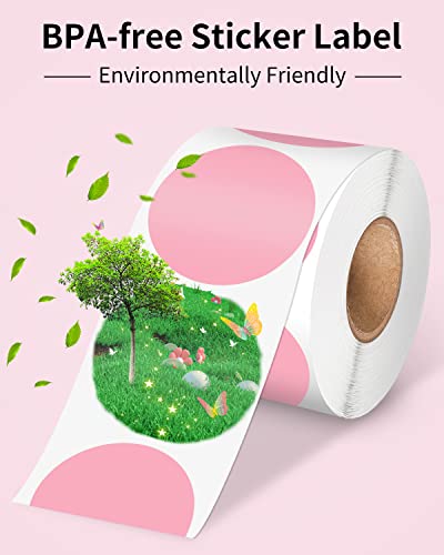 Phomemo Thermal Label Printer Upgraded with Touchable Screen, Shipping Label Printer for Small Business, 4x6 Wireless Thermal Label Printers for Shipping Package, with 750 Labels, Pink
