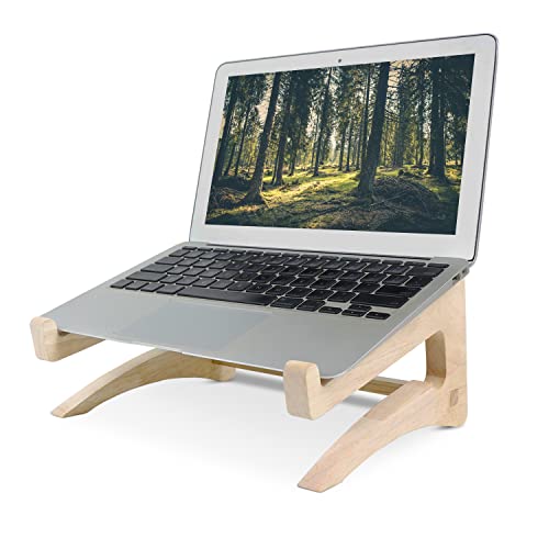 UI U & I Laptop Stand, Wooden Laptop Stand, Detachable Wooden Notebook Holder Mount Stand for Desk, 11-14inch Compatible with Apple MacBook Air Mac Pro, HP, DELL, Acer, Toshiba, Surface, Lenovo etc - size: small