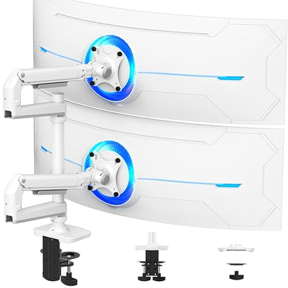 Ergounion Dual Monitor Mount, Holds 2 Stacked Screens up to 40 Inch, White - color: White, size: Dual