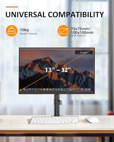 Suptek Single Monitor Mount, Adjustable Monitor Arm Desk Mount Stand for 1 / One Screen up to 32 inch Screen(MD9401) - size: Single Monitor Mount, style: Desk clamp