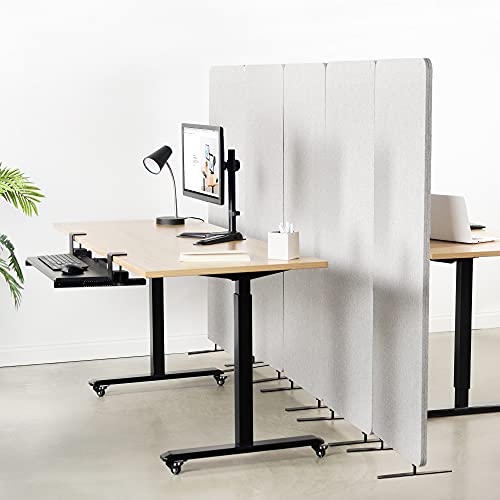 VIVO Gray Freestanding 24 x 66 inch Privacy Panel, PP-1-T024G - color: Gray, size: 24" wide, 66" Tall