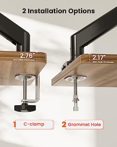 ErGear Single Monitor Arm for 13-36 Inch Screens, 22 lbs Capacity (Pack of 2) - size: 13"-36" (Pack of 2), style: Single Arm