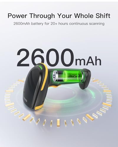 Inateck 1D Bluetooth Barcode Scanner with 2600mAh Battery, Plug-and-Play Wireless CCD Reader for Inventory, Library & Warehouse, Compatible with Windows, Mac, iOS, Android, BCST-24 - style: 1D CCD