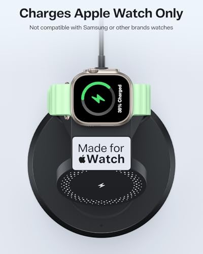 25W Fast 3 in 1 Charging Station for iPhone 17 Pro Max/16, iWatch & AirPods | Wireless Charger Compatible with MagSafe, for Multiple Apple Devices, Magnetic Charging Stand, with PD 45W Adapter - size: 25W Max for Phone