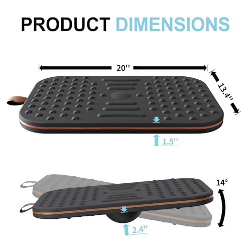 2-In-1 Standing Desk Balance Board & Foot Mat, Black