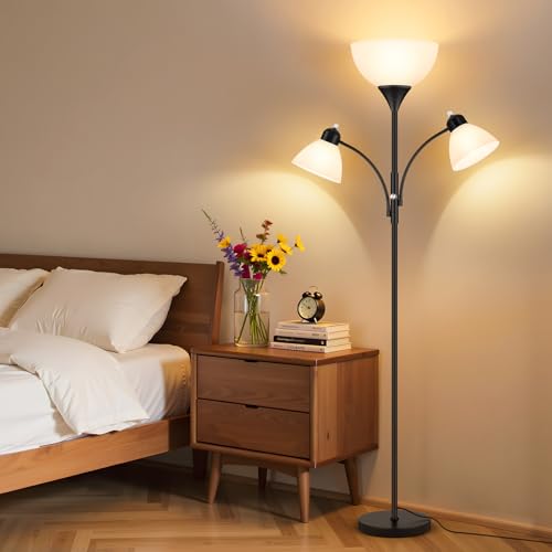Coucrek Torchiere Floor Lamps for Living Room, 72" Dimmable Reading Lamp - color: Black