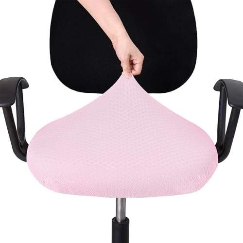 Smiry Ergonomic Office Chair Armrest Pads Pink, Set of 2 Stretch Jacquard Office Computer Chair Seat Covers Pink