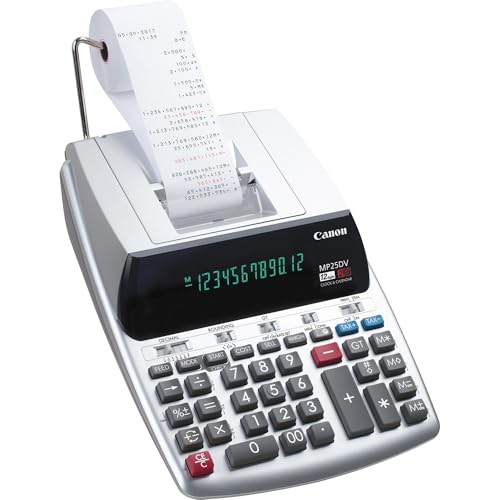 Canon Office Products 2202C001 Canon MP25DV-3 Desktop Printing Calculator with Currency Conversion, Clock & Calendar