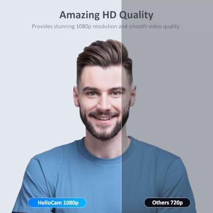 NexiGo HelloCam, 1080P Webcam with Windows Hello, True Privacy, Automatic Electronic Shutter, Computer Camera, Microphone, Facial Enhancement, HD USB Web Cam - style: Webcam with Windows Hello