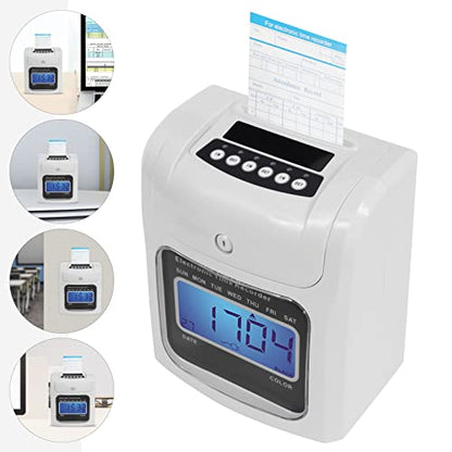 Calculating Time Clock，Staff Check in Out Machine with LCD Display,Automatic Time Calibration,Small Business Punch Pak, Up to 50 Employees, Includes 50 Time Cards and 1 Security Key