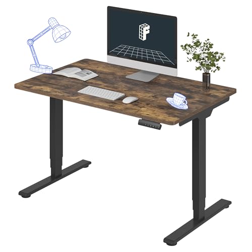 Stand Up Desk 3 Stages Dual Motor Electric Standing Desk 48x30 Inch Whole-Piece Board Height Adjustable Desk Electric Sit Stand Desk(Black Frame + Special Walnut Desktop, 2 Packages) - color: Black Frame + Special Walnut Top, size: 48"x30" Whole-Piece
