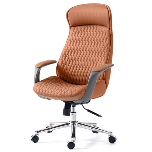 High-Back Office Executive Chair Ergonomic Office Chair with Footrest Adjustable Swivel with Lumbar Support Armrest for Home - color: Orange