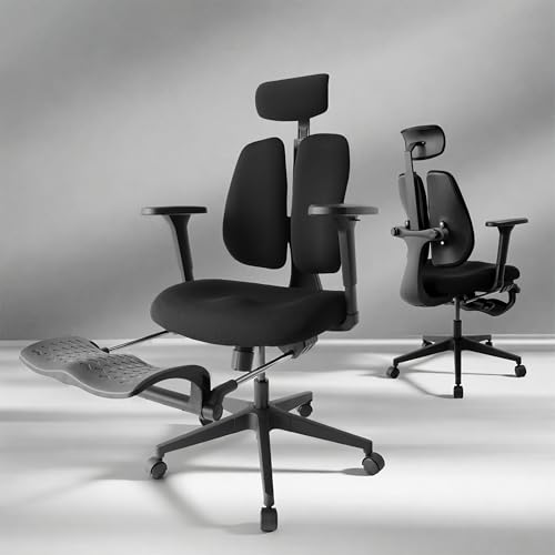 Ergonomic Office Chair, Dynamic Split Back Lumbar Support, Thick High-Density Molded Foam Seat, 4D Adjustable Armrests, Swivel High Back Computer Desk Chair with Footrest for Home Office, Flex S3