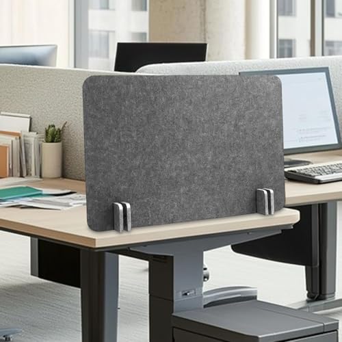 Acoustic Desk Divider Stand Up Privacy Partition Soundproof Felt Screen Lightweight Design Suitable for, Rectangle Dark Gray - color: Rectangle Dark Gray