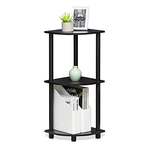 Furinno Turn-N-Tube Toolless Assembly 3-Tier Storage Shelves, Dark Walnut - color: Dark Walnut, size: 3-Tier