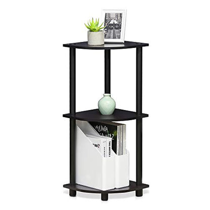 Furinno Turn-N-Tube Toolless Assembly 3-Tier Storage Shelves, Dark Walnut - color: Dark Walnut, size: 3-Tier