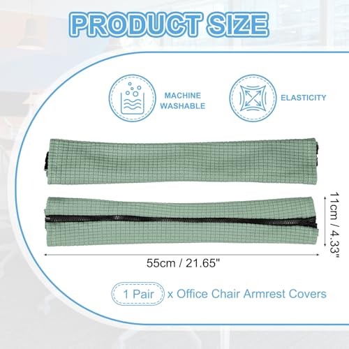 PATIKIL 22x4.3in Office Chair Armrest Covers, 1Pair, Pine Green - color: Pine Green, size: 22"