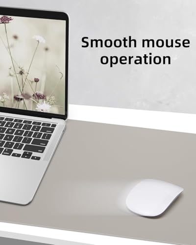 Small Leather Desk Mat, Mouse Pad, Laptop Mat, Non-Slip PU Leather Blotter, Waterproof Writing Pad for Office/Home (23.6"x13.8", Light Grey) - color: Light Grey, size: 23.6" x 13.7"