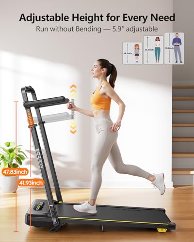 Acezoe 3 in 1 Under Desk Treadmill with Incline, Walking Pad with Removable Desk Workstation, Adjustable Height for Different Need, 300lbs Capacity, Foldable Compact for Home Small Office - color: Yellow Line