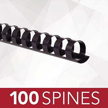 GBC Binding Spines / Spirals / Coils, 5/8" Diameter, 130 Sheet Capacity, CombBind, Black, 100 Pack (4000092) - size: 100 Pack, style: 5/8" Diameter/130 Sheet Capacity