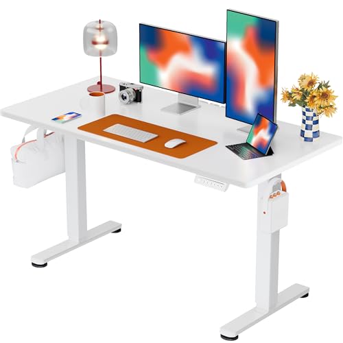 ErGear Height Adjustable Electric Standing Desk, 48 x 24 Inches Sit Stand up Desk, Memory Computer Home Office Desk, White - color: White, size: 48 X 24 Inches