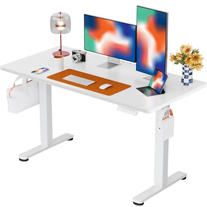 ErGear Height Adjustable Electric Standing Desk, 48 x 24 Inches Sit Stand up Desk, Memory Computer Home Office Desk, White - color: White, size: 48 X 24 Inches