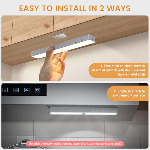 Racokky Under Cabinet Lighting with Remote, Motion Activated Closet Light