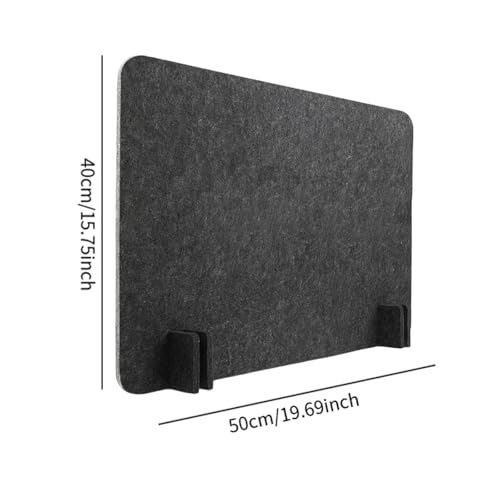 Desk Privacy Panel Desk Divider Privacy Panel Reducing Noise Acoustic Desk Divider Desktop Partition Absorption Performance Easy to, Black and Grey, 40cmx50cm