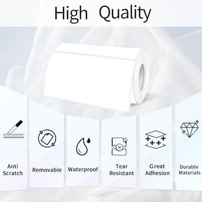 White Thermal Labels 2x4 Inch, Direct Thermal Stickers Label, Self-Adhesive Thermals Printer Sticker Labels, Water & Oil Resistant & Anti-Scratch, Perforation Line Design- 200Pcs - color: White, size: 2*4 inch