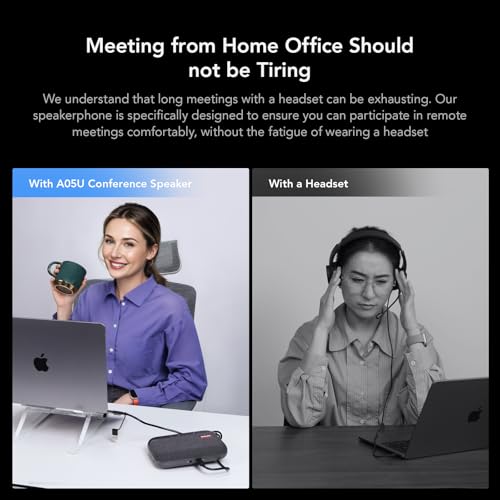 NUROUM A05U USB Conference Speaker and Microphone, Wired Speakerphone, 360° Noise Cancelling Voice Pickup, Stability, Lightweight, for Home Office/PC/Laptop/Destop/Group Meetings