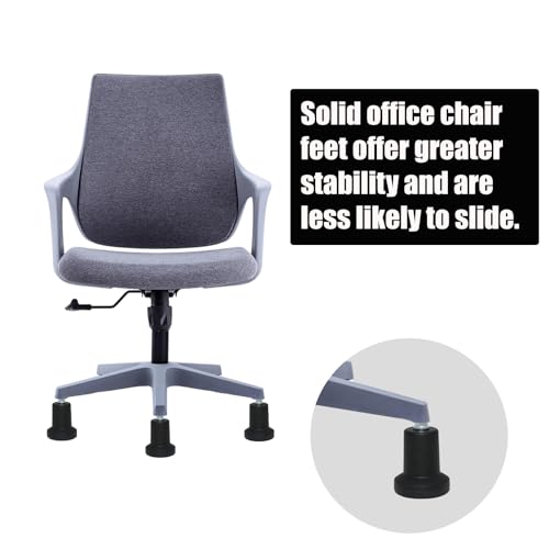 6 Pack Black Bell Glides, High Profile Office Chair Feet 11mm | Nylon Body, Steel Stem, 82mm Height, 50mm Base, 22mm Grip Ring, Push In Install, Fits Stools - style: Long