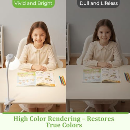 Desk Lamps for Home Office,Small LED Reading Lamp,5000K Eye-Care Desk Light | Clip On Desks Lamps for College Dorm, Kids Desk, Bed Headboard, Flexible Gooseneck, Compact Small Table Lamp - color: Cool White