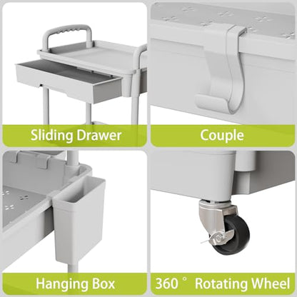 Sorgion 4 Tier Rolling Cart Organizer,Art Craft Diaper Bedside Snack Laundry Room Bathroom Organizer Narrow Thin Slim Rolling Trolley Utility Cart with Wheels for Kitchen,Office(Grey) - size: 4Tier-Grey