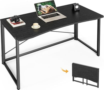 Huuger Folding Desk for Small Spaces, 39.4 Inch Foldable Computer Table - color: Black, size: 18.9"D x 39.4"W