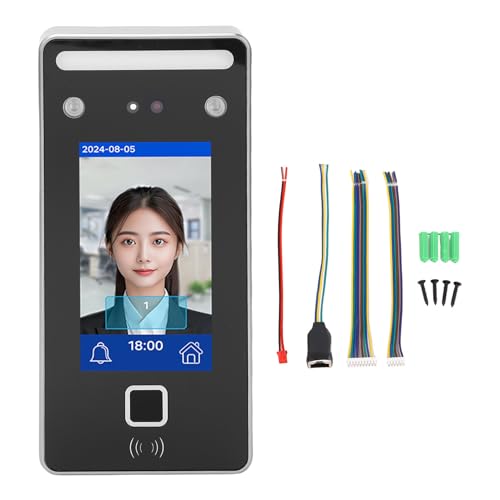 Biometric Attendance Machine, Dynamic Face Recognition Time Clock with Card Access Inch LCD Touch Screen WiFi Networking for Office Hotel Factory