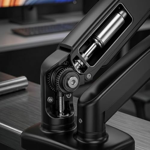 Dual Monitor Mount, Gas Spring Monitor Arm for 2 Monitors up to 32 Inches, Fully Adjustable VESA Desk Mount with C-Clamp and Grommet Base, Black