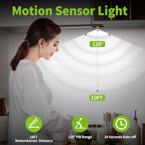 2 Pack Under Cabinet Lighting, 10in Rechargeable Motion Sensor Light Indoor - size: 10in-2pack