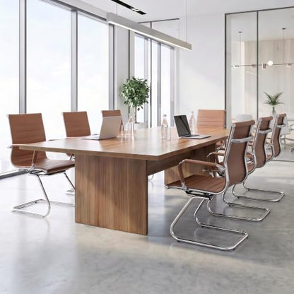 HNY 10-Pack PU Leather Office Guest Chairs - color: Coffee, size: 10 PCS