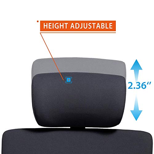 CLATINA Adjustable Height Upholstered Headrest for 247 Series Ergonomic High Swivel Executive Chair (Black) - color: Black