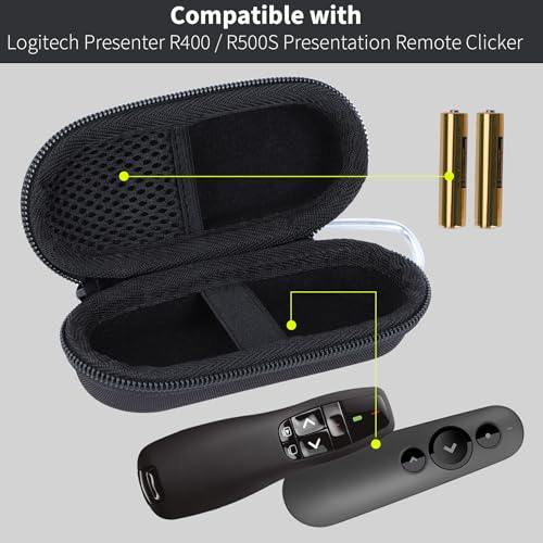 Case Compatible with Logitech R400 / R500S Presentation Clicker | Lightweight Carry, Secure Storage, Convenient Zipper, Soft Interior - size: R400