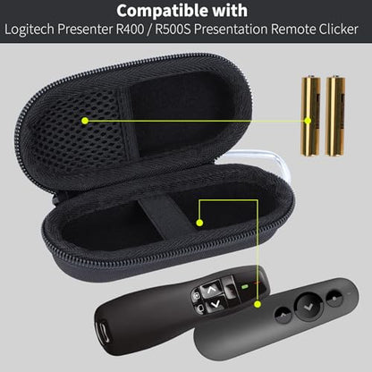 Case Compatible with Logitech R400 / R500S Presentation Clicker | Lightweight Carry, Secure Storage, Convenient Zipper, Soft Interior - size: R400